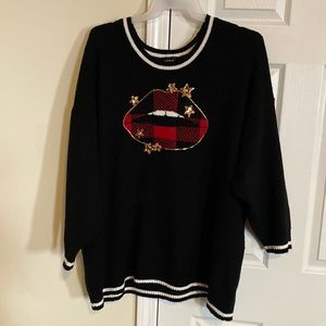 Torrid plaid lip sweater 30 inches long. Size 4 26/28